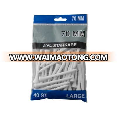 golf wooden tee packed by header plastic bag