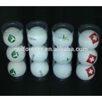 golf ball gift set packed in PVC tube barrel 3pcs